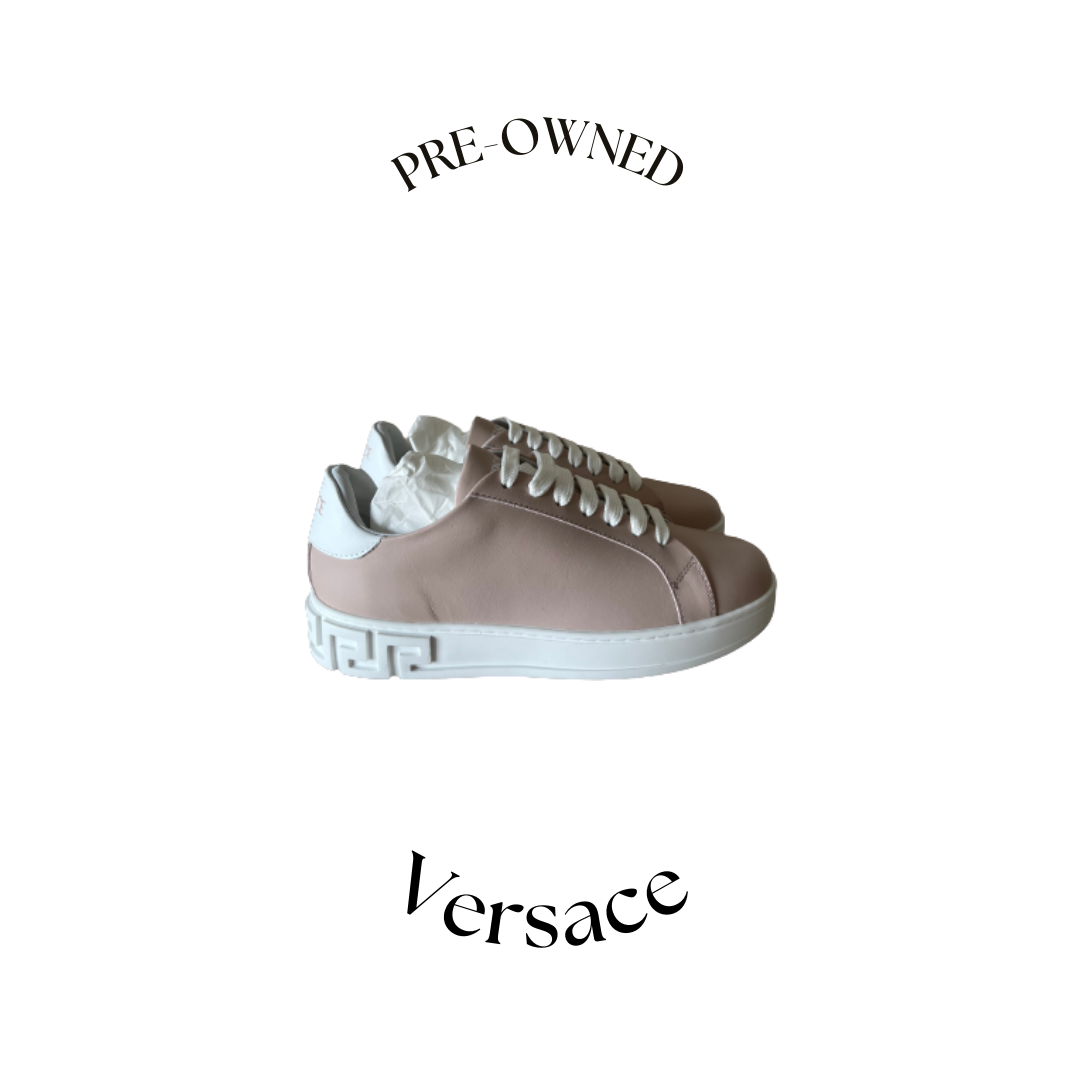 Baby pink trainers by Versace