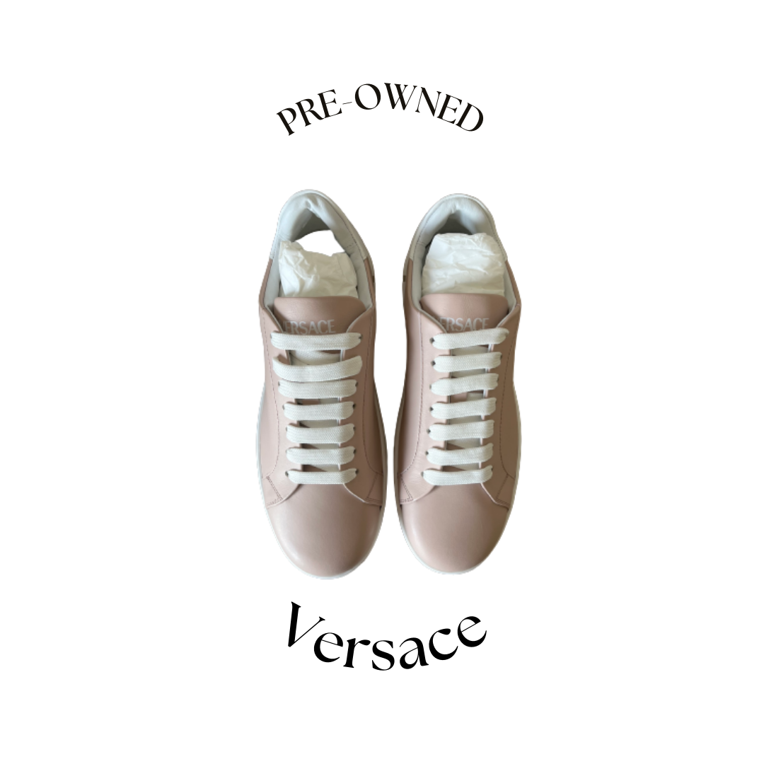 Baby pink trainers by Versace