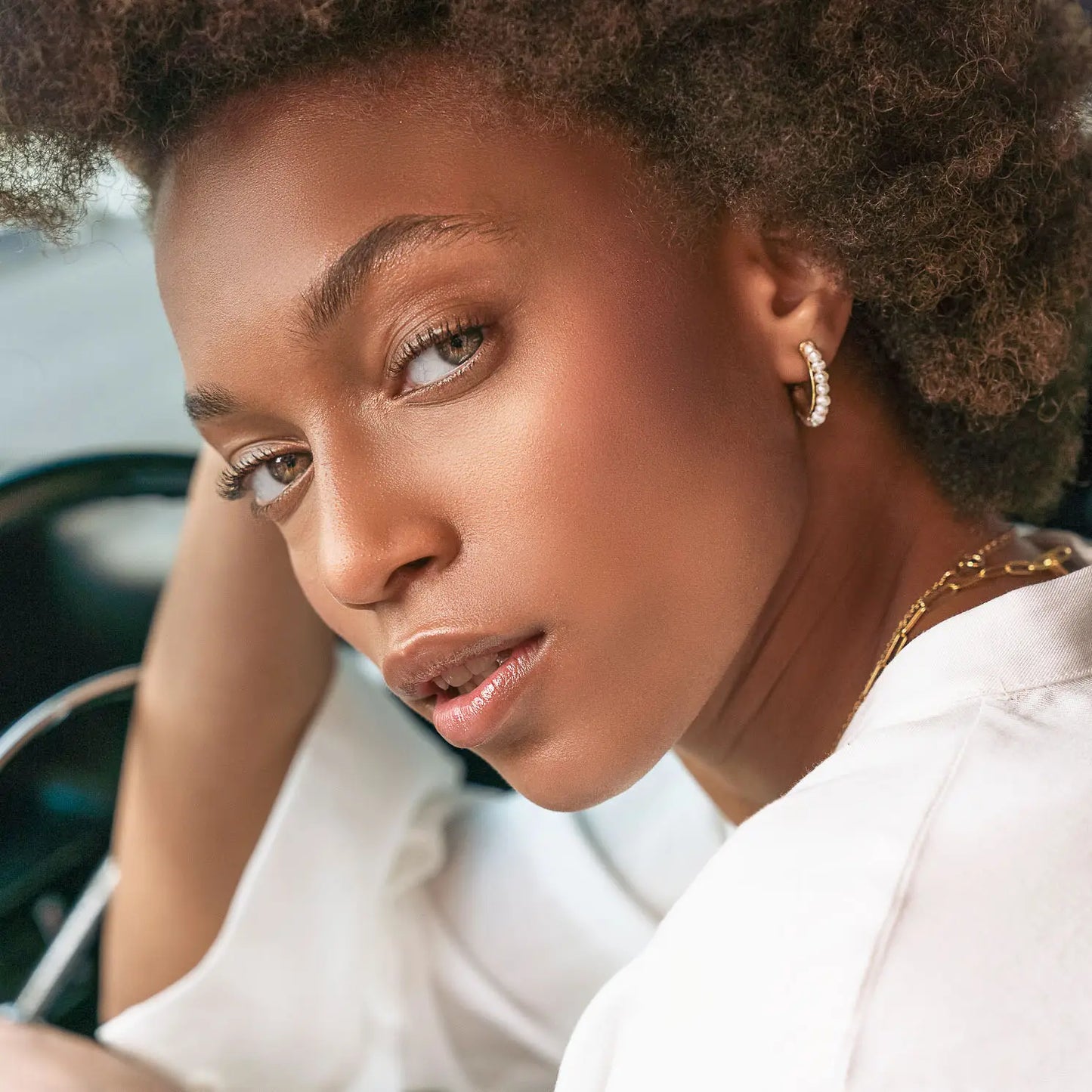 Pearls Hoops