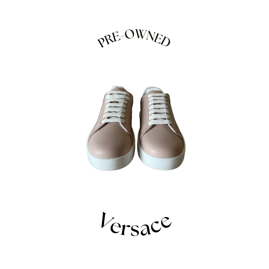Baby pink trainers by Versace