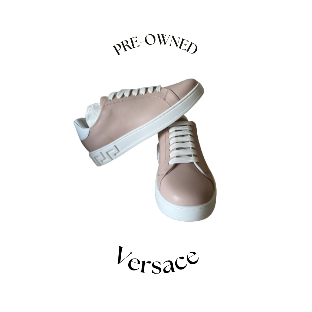 Baby pink trainers by Versace