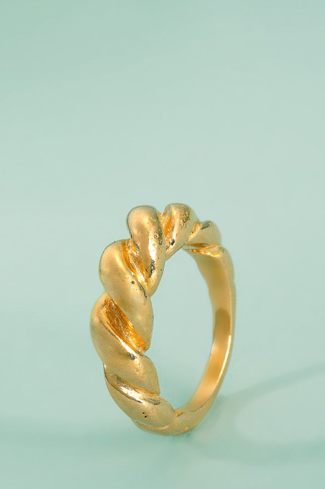 Golden Twisted Ring