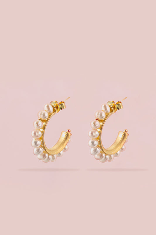 Pearls Hoops